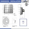 Iliving 16 in. Wall Mounted Shutter Exhaust Fan with Thermostat and Variable Speed controller, 1200 CFM ILG8SF16V-ST